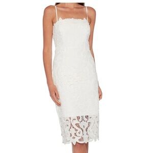Bardot White Lace Midi Dress